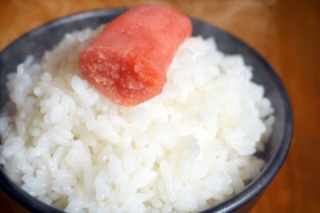 明太子とホカホカご飯