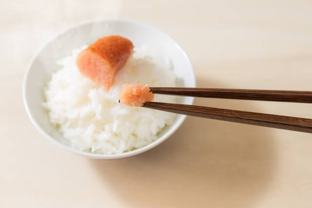 辛子明太子とホカホカご飯